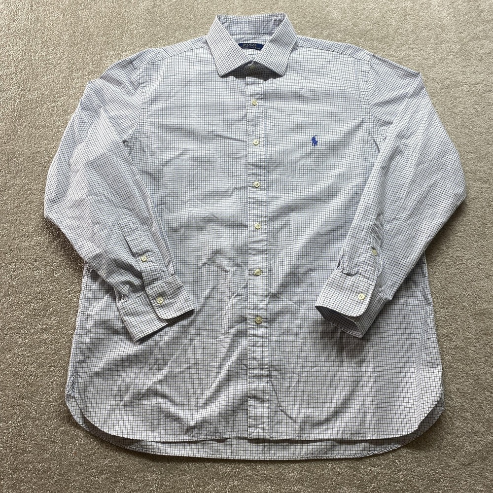 Polo Ralph Lauren Shirt Mens XL 17 Button Down Long Sleeve Check Dress Shirt